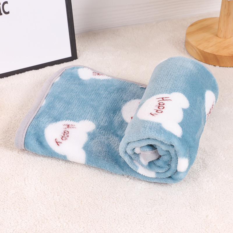 Autumn Winter Luxury Cotton Pet Quilt High Quality Flannel Cat Blanket with Cute Animal Pattern Fleece