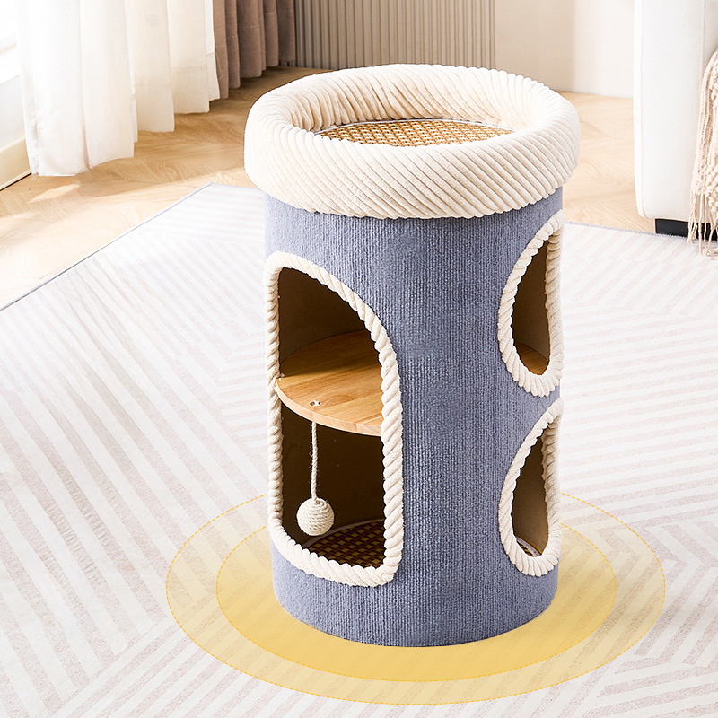 Home Cat Bed with Integrated Multi-Layer Climbing Frame Wear-Resistant Non-Shedding Scratch Bucket for Cats Reptiles for Summer