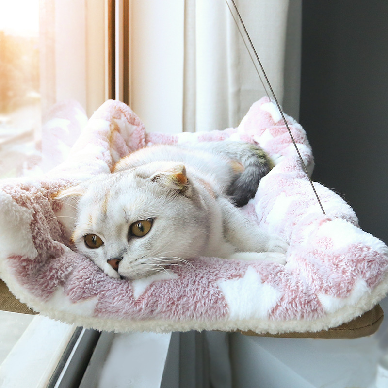 Modern Solid Cat Hammock Climbing Frame Window Glass Balcony Aerial Hanging Suction Cup Nest Sunbathing Artifact Cat Supplies
