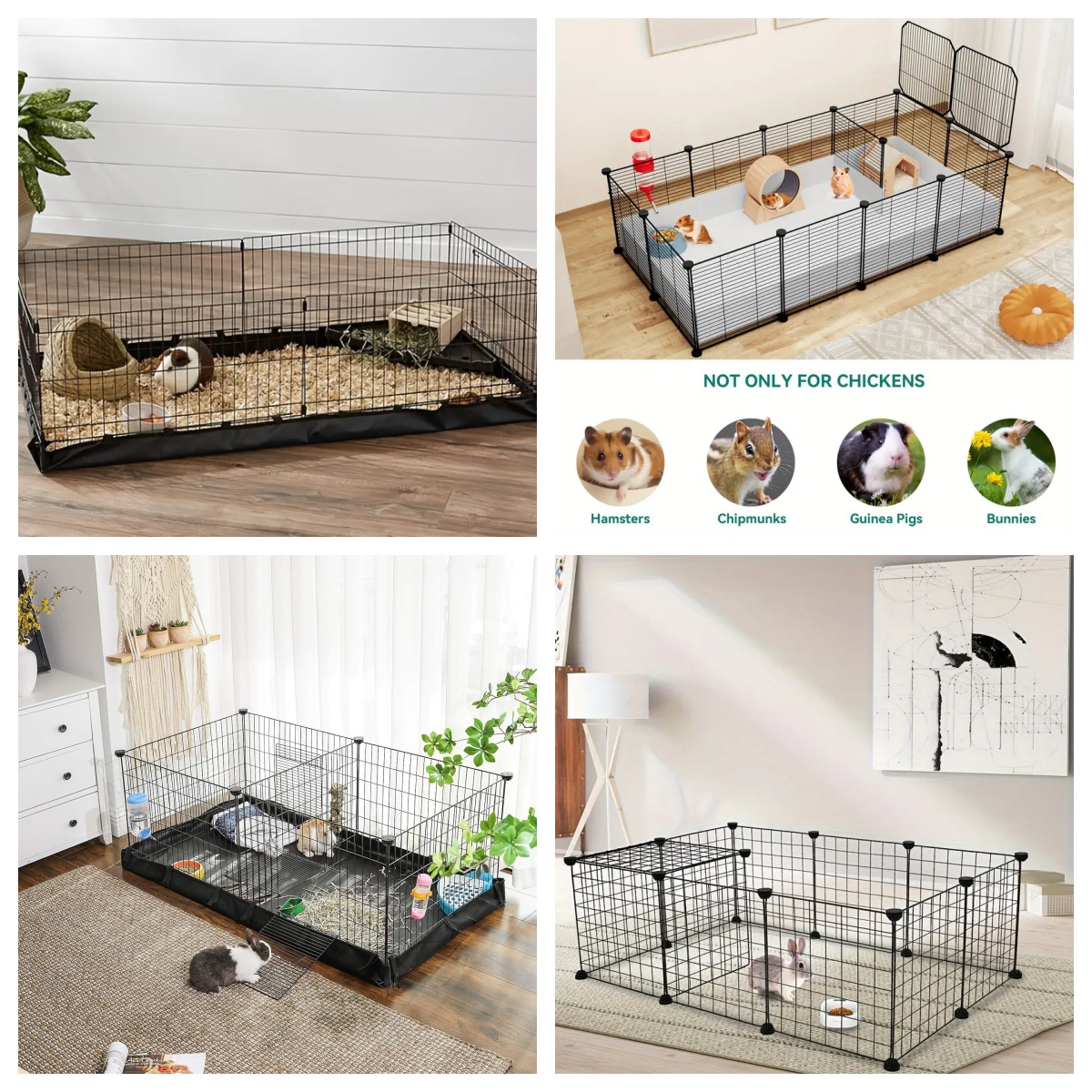 Guinea Pig Cage & Hamster Playpen Enclosure Foldable Luxury Classic DIY Layout with Stainless Steel Customizable