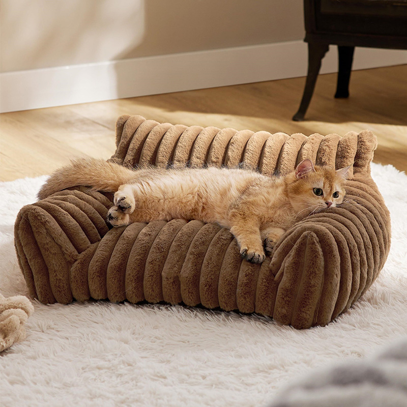 Wholesale Plush Pet Sofa Bed Soft Dog Couch in 3 Sizes 5 Colors for Small Medium Large Pets