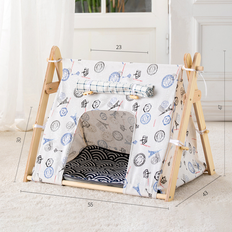 Wind Valley Four Seasons Cooling and Breathable Cat/Dog Nest Triangular Pet Camping Tent with Removable and Washable Feature