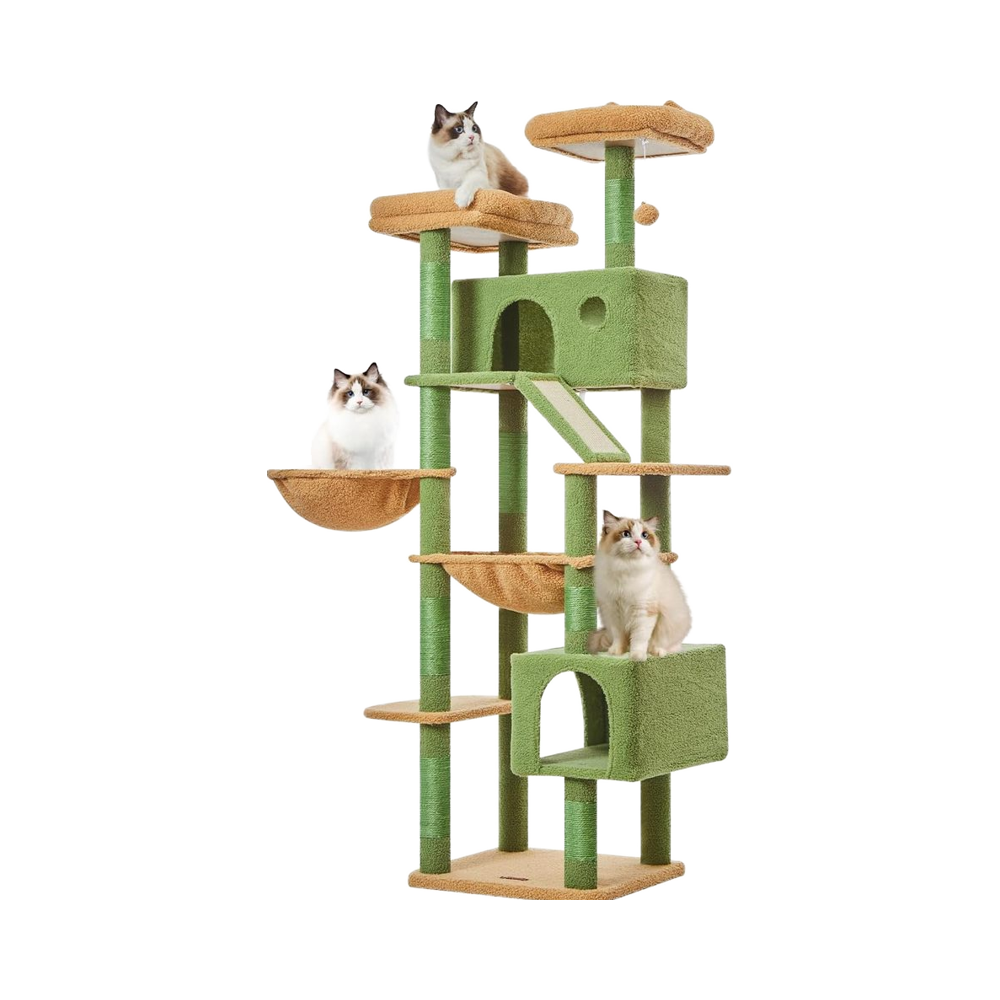 Big Discount Sale 71Inch Modern Wood Cat Tower Large Adult Indoor Multi-Level Cat Condo Sisal Scratching Posts Cat Trees
