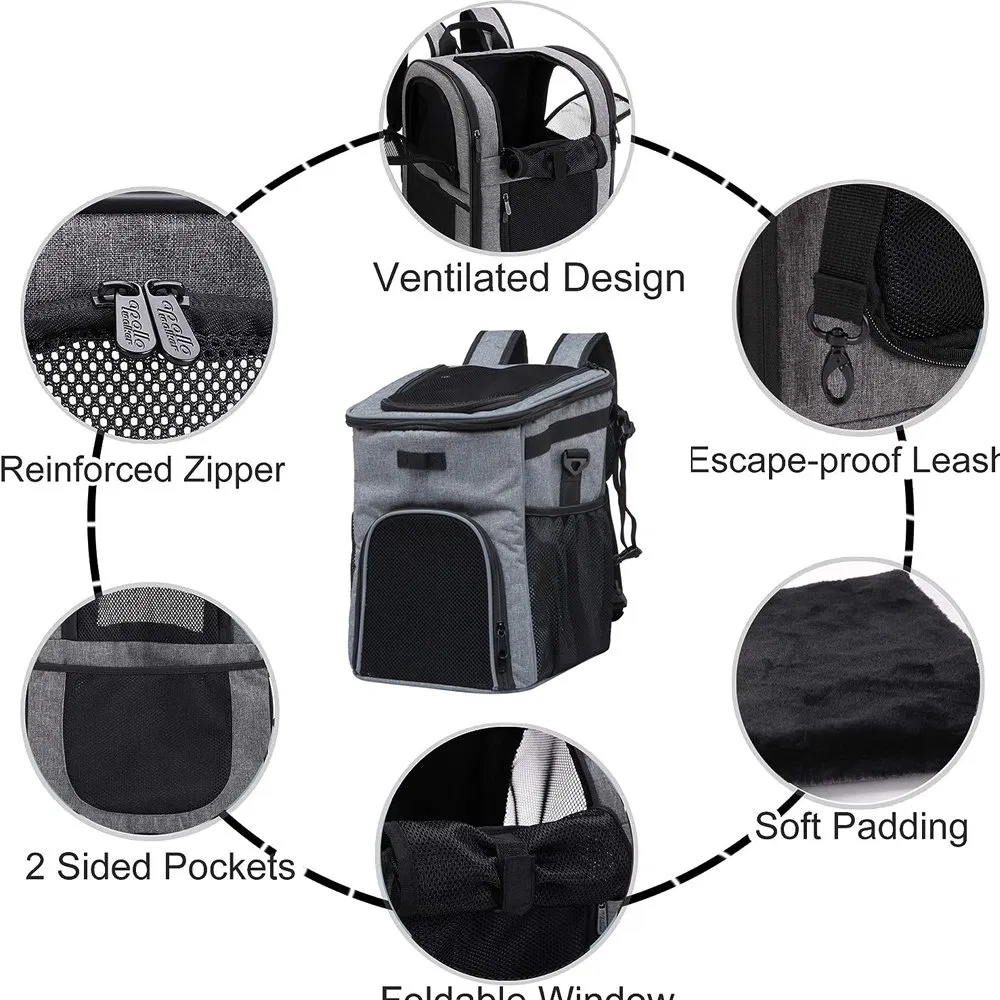 Foldable Pet Bike Basket Backpack for Outdoor Dog and Cat Travel