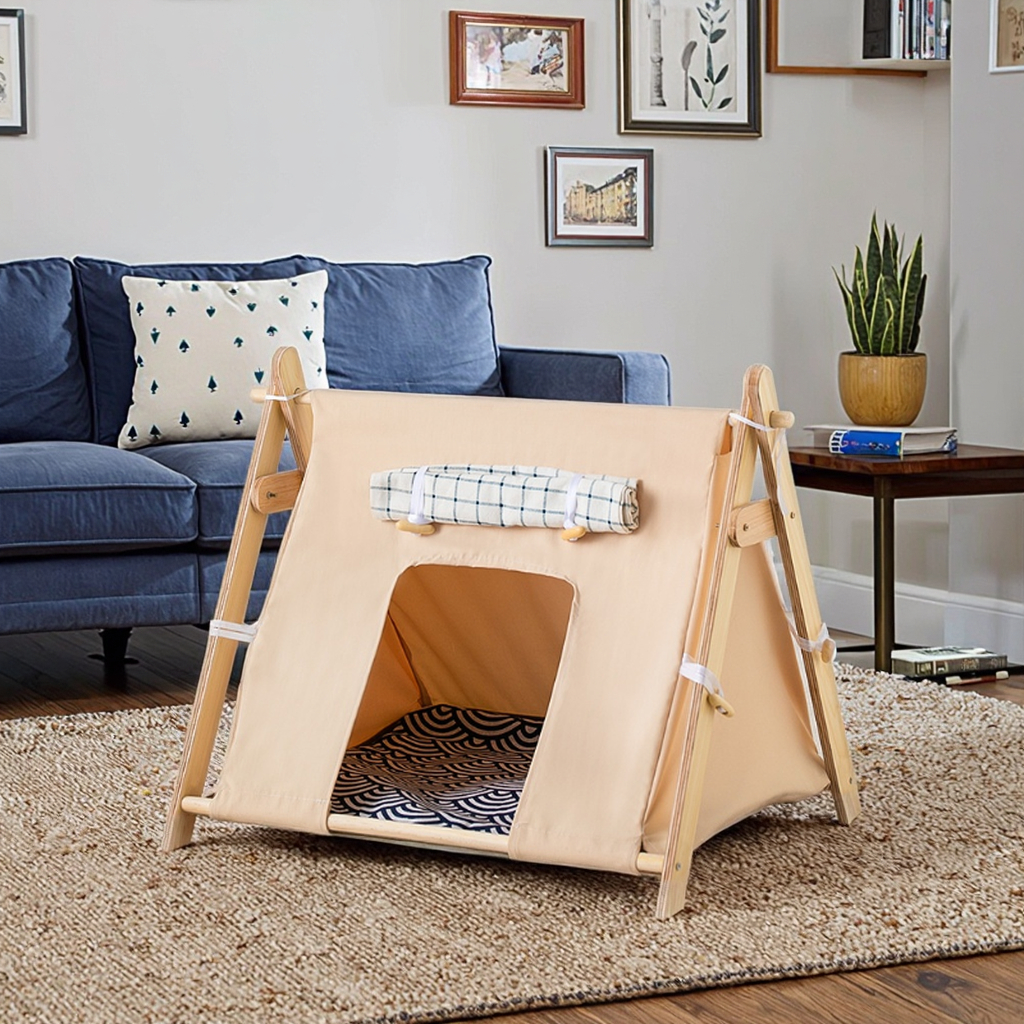 Wind Valley Four Seasons Cooling and Breathable Cat/Dog Nest Triangular Pet Camping Tent with Removable and Washable Feature