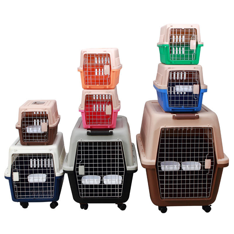 Durable Plastic Pet Carrier Collapsible Wheeled Luxury Pet Airport Carrier Custom Cardboard Pet Carrier For Outdoor Transport