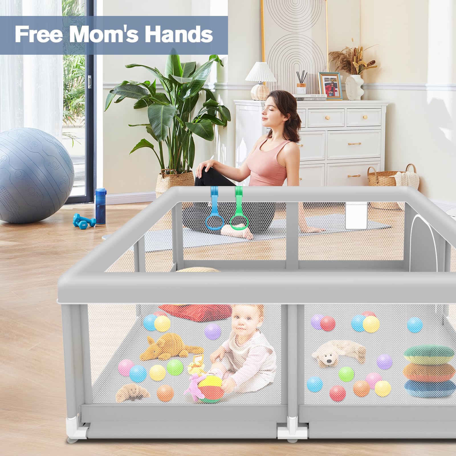 Wholesale Modern Oxford Eco-friendly Panel Design Portable Baby Playpen Living Room Use Safe Indoor Outdoor Crawling Playpen For