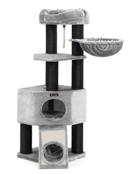 Pet Cat Scratching Tree, Modern Luxury Scratcher Cat Climbing Tree Wood Cat Tree with Scratching Posts