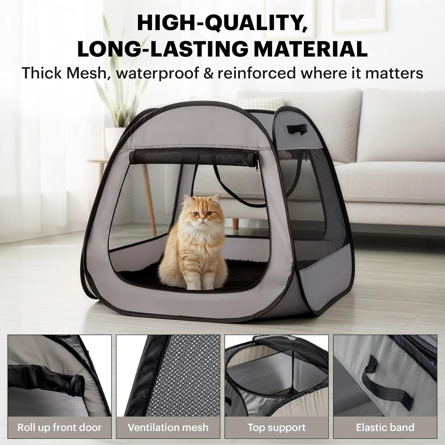 Portable Cat Playpen Foldable Pet Tent for Indoor Outdoor Cat Dog Play Enclosure
