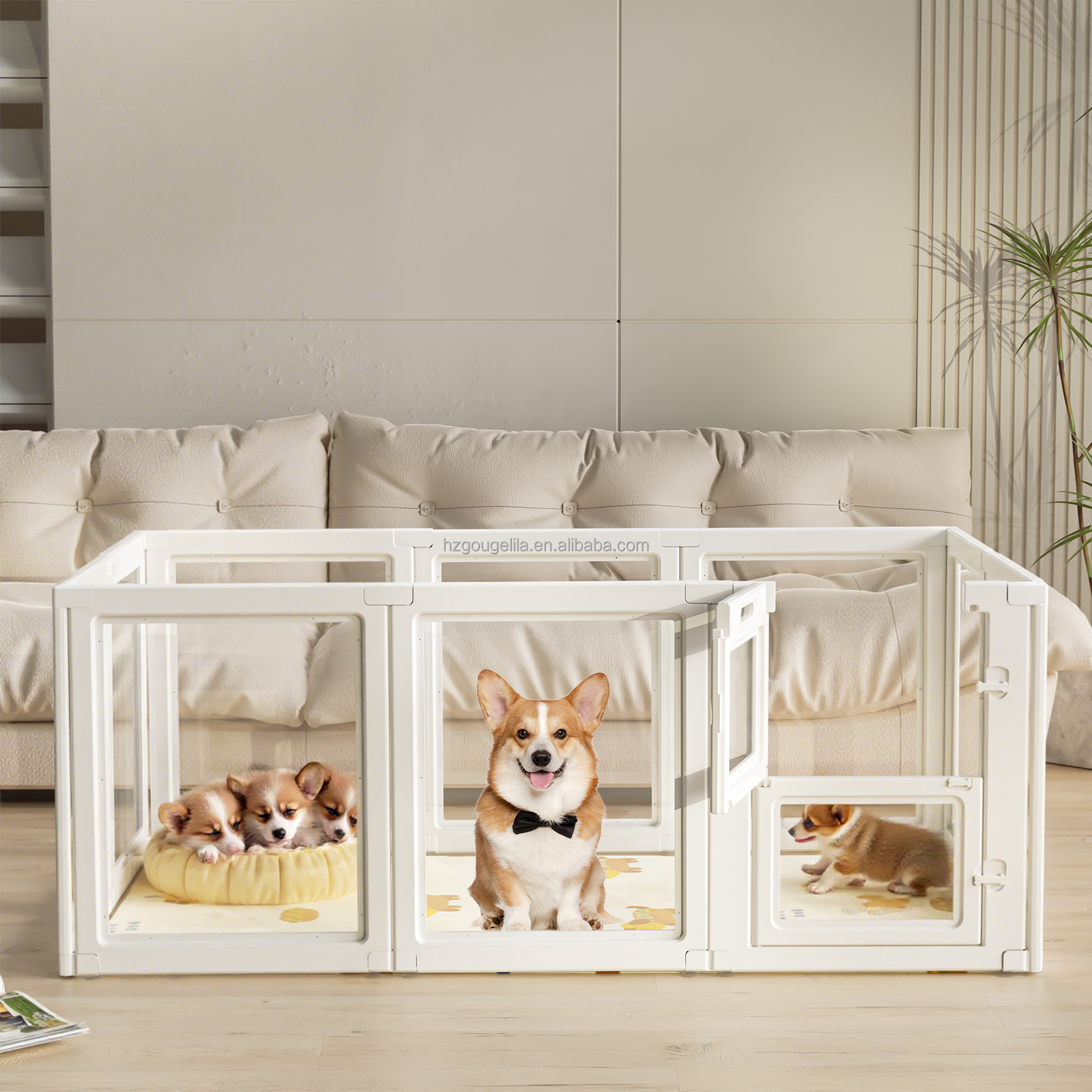 Wholesale Modular Clear Acrylic Pet Playpen, Indoor Puppy Training Dog Pen For Household &amp; Pet Store