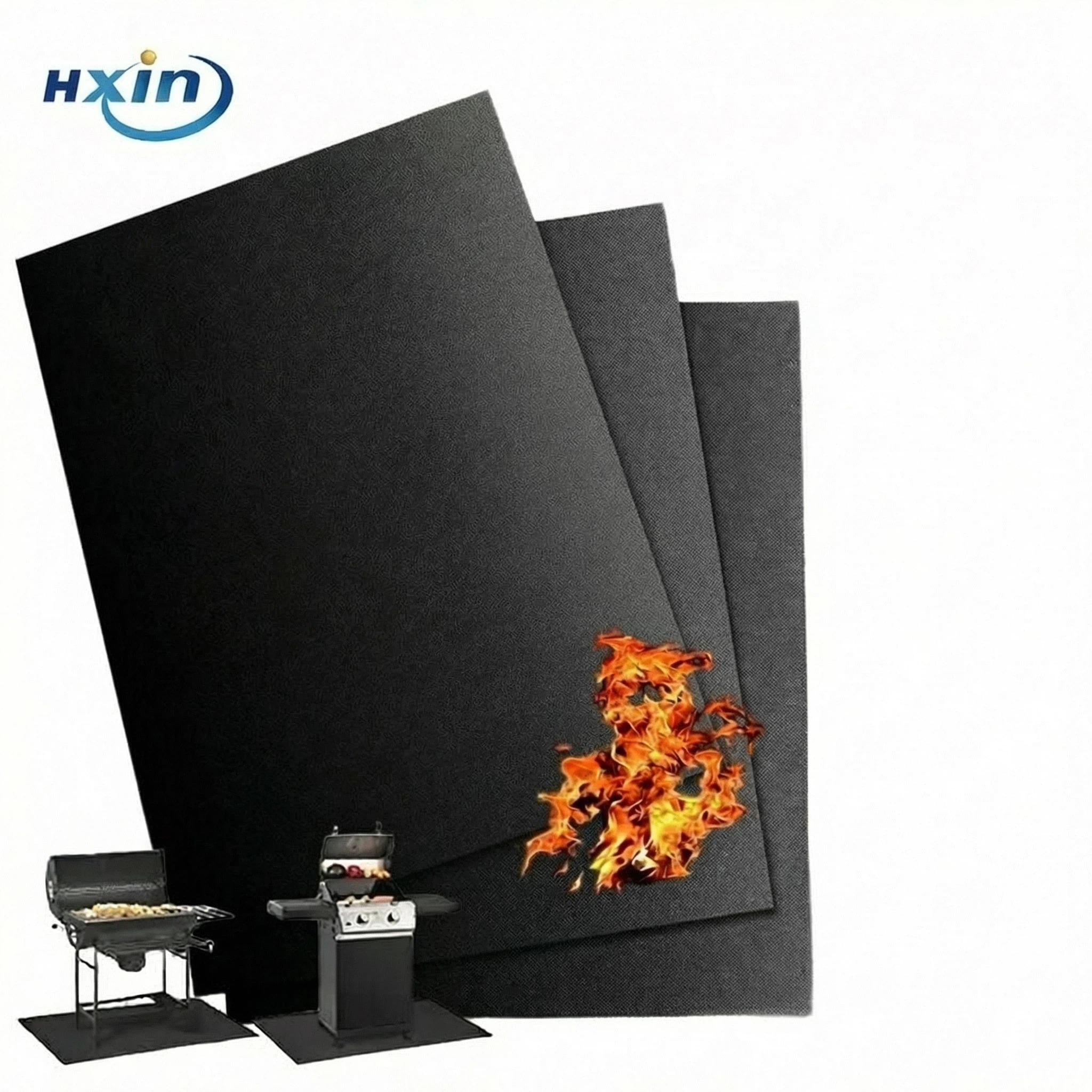 Factory Wholesale Custom Size 0.2mm Thickness Black PTFE BBQ Oven Liner Mat