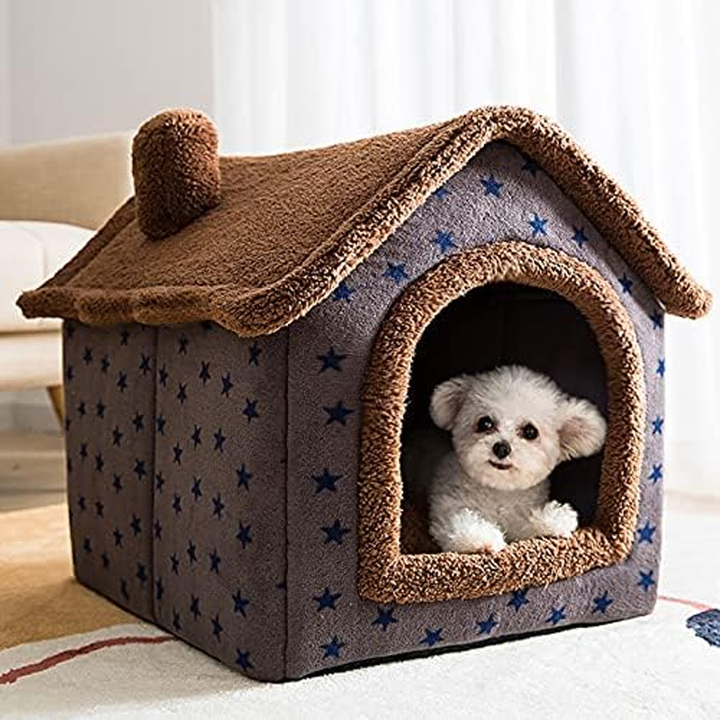 Wholesale Washable Cute Dog House Soft Pet Bed Tent Indoor Warm Plush for Pet