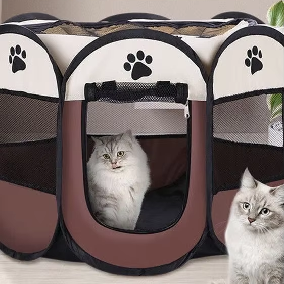 Puppy Playpen Indoor Pet Fence Breathable Scratch-Resistant Indoor Pet Safety Fence Oxford Cloth Pet Tent Button Dog Bed