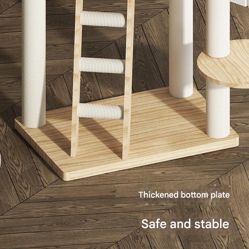 Wholesale Luxury Large Solid Wood Cat Tree With Natural Sisal Sturdy And Durable Cat Climbing Frame For Big Cats