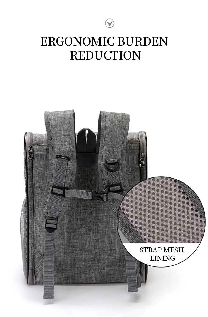 Expandable Breathable Mesh Pet Carrier Backpack Bag