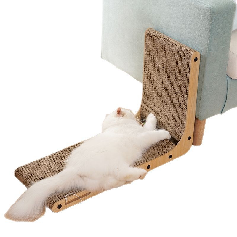 Modern L-Shaped Vertical Cat Scratching House Post Bed Combo Durable Large Scratch Board Thickened Upgraded Toy Model 001