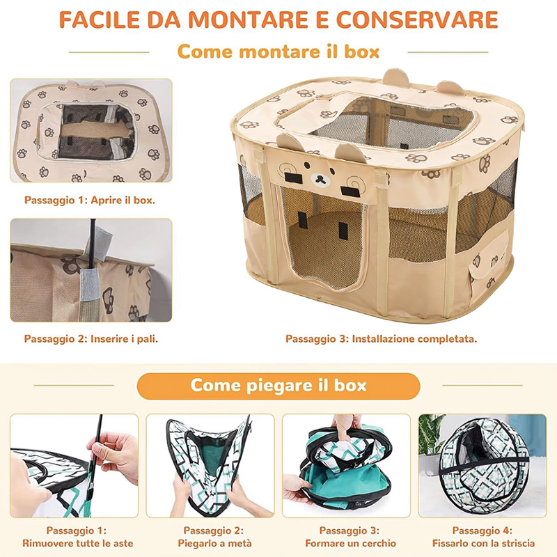 Professional Solid Play Area Removable Washable Roof Cover Multi-Panel Design Travel Small Breed Dog Playpen Cat Modern Fashion