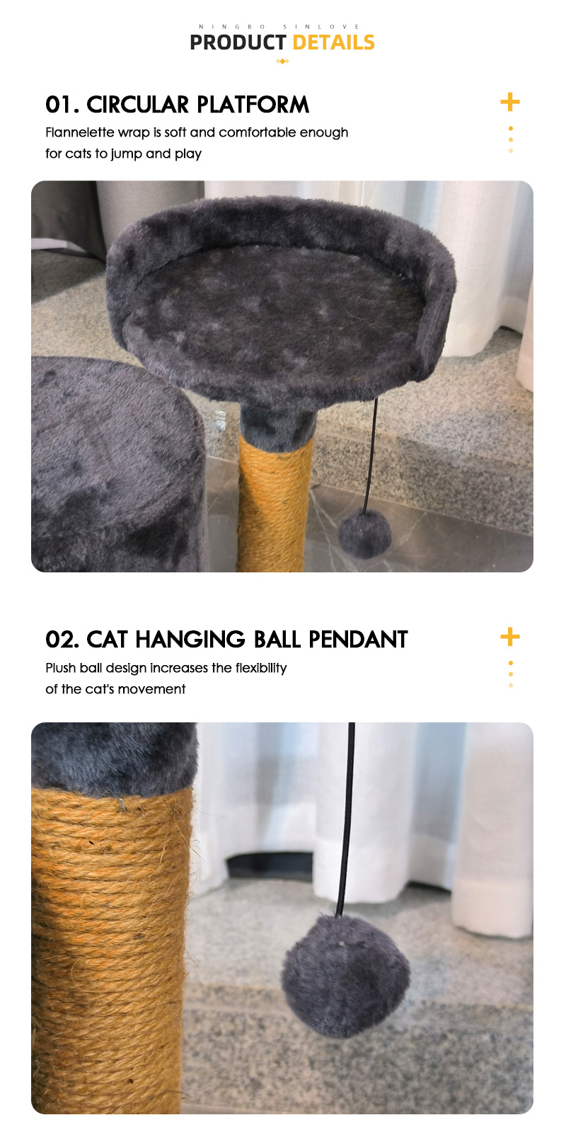 Cat Tree Tower Detail 3