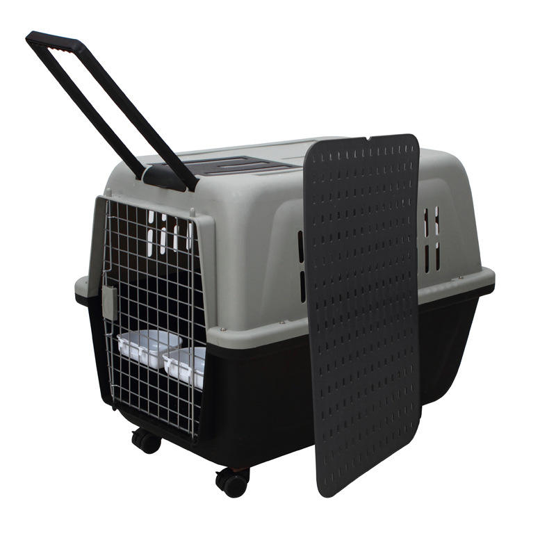 Durable Plastic Pet Carrier Collapsible Wheeled Luxury Pet Airport Carrier Custom Cardboard Pet Carrier For Outdoor Transport