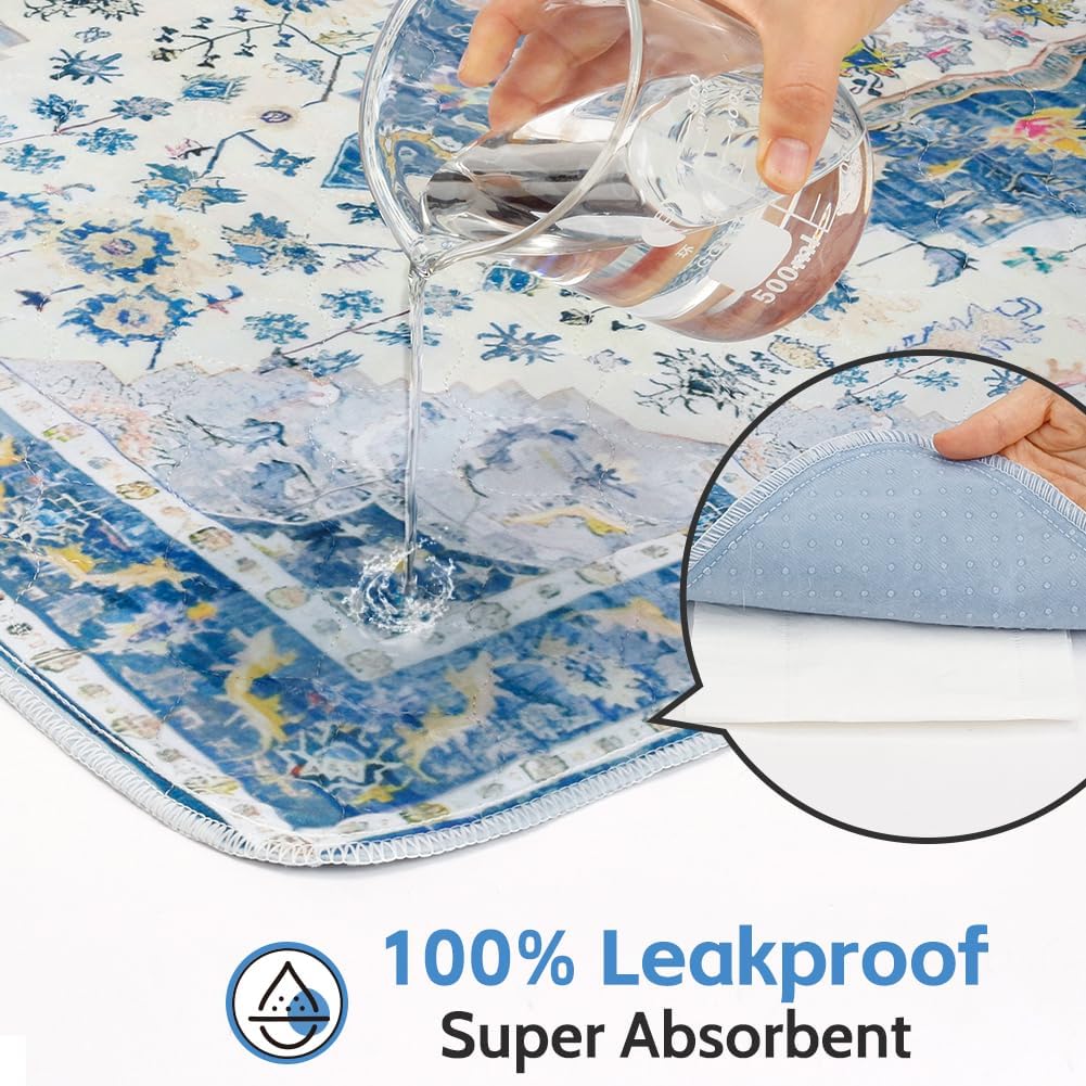 Washable Pee Pads for Dogs Non-Slip Waterproof Dog Mats for Floors, Fast-Absorbent Machine Washable Eco-Friendly