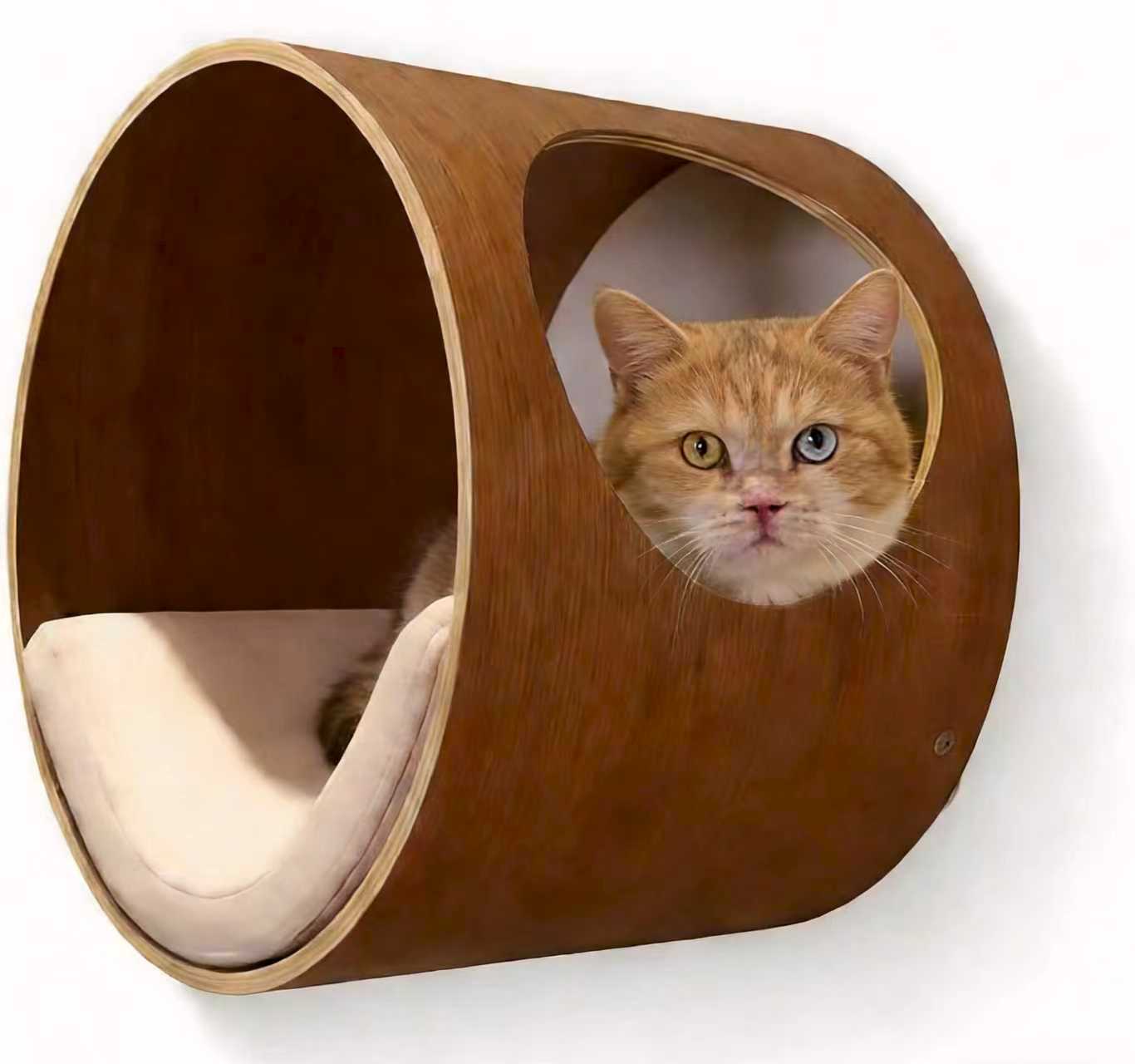 Multi Layer Classic Wood Linen Cat Climbing Frame Perch Shelves Eco-Friendly Durable Cat Tree Carton Pet Furniture For Indoor