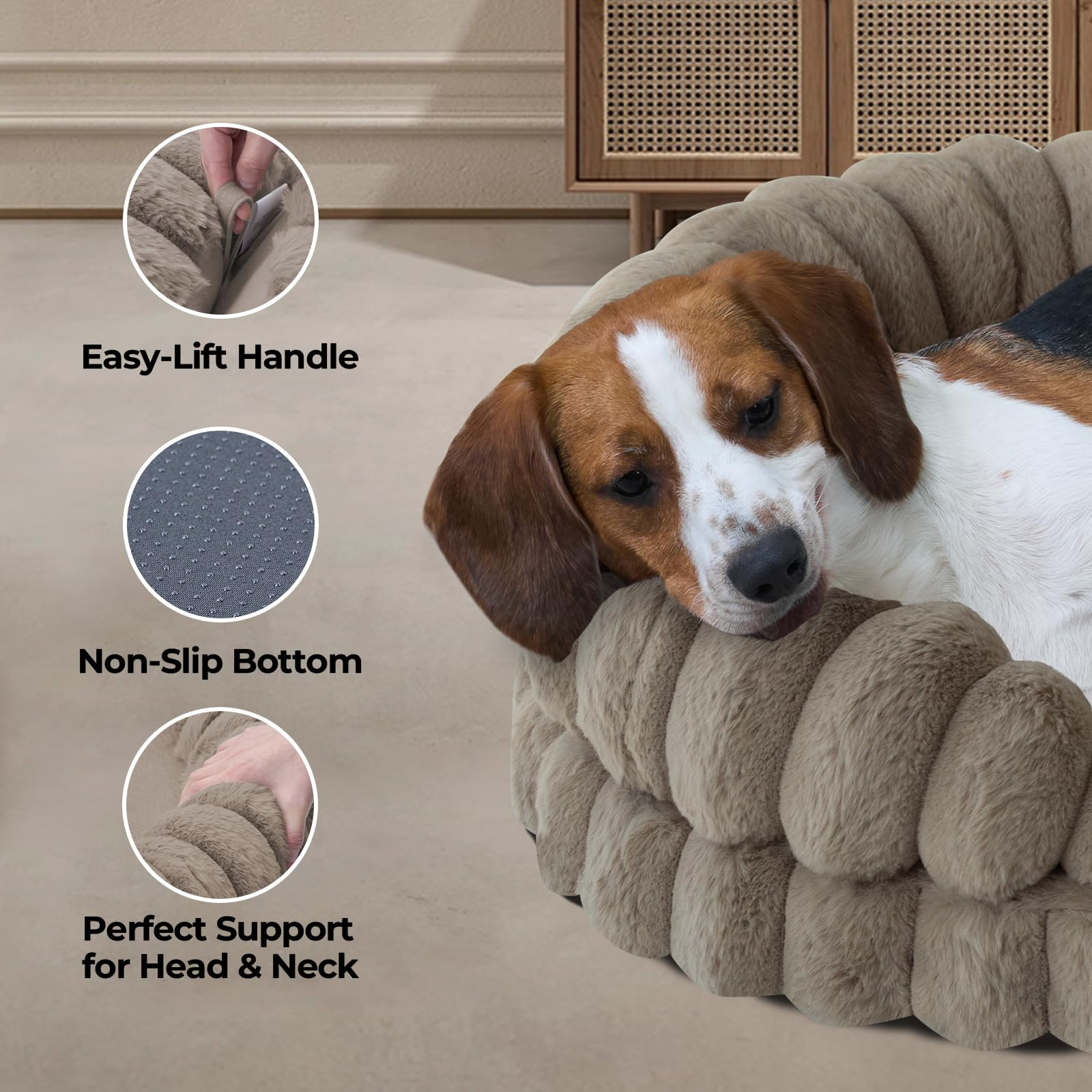 Luxury Corduroy Memory Foam Dog Sofa Beds Custom Logo Orthopedic Memory Foam Pet Beds Washable Removable Cover OEM ODM