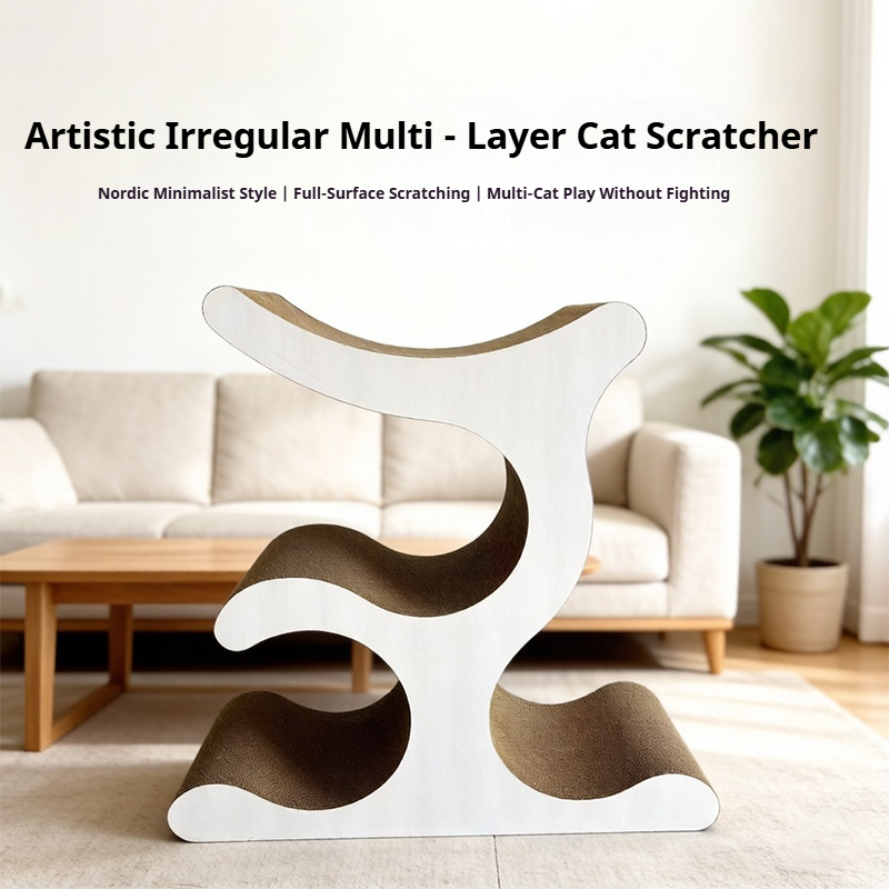 OEM Wholesale All-in-one Compact Non-occupying Home Post Supplies Cat Tree Cat Scratcher Cardboard Cat Scratch Cat Scratching