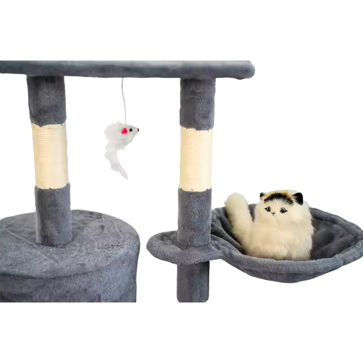Wholesale Modern Luxury Solid Wood MDF Custom Cat Tree Condo Interactive Top Sisal Wooden Cat Tower Scratching Posts