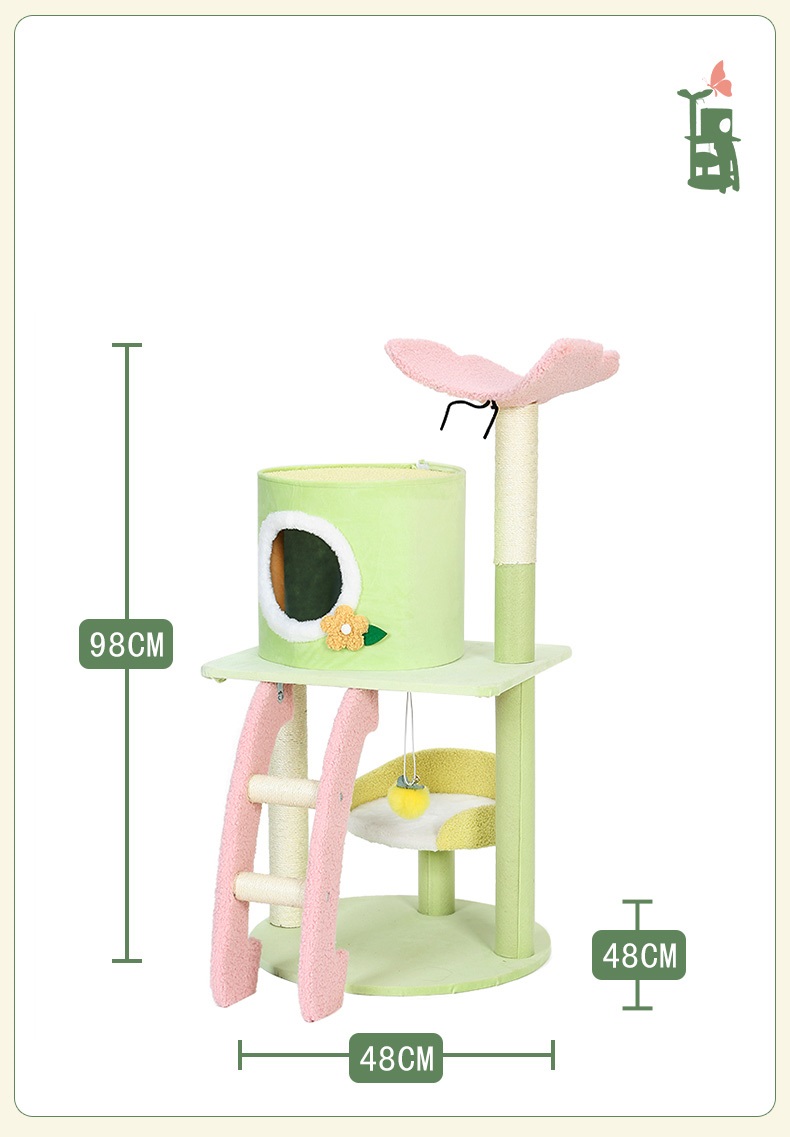 butterfly Cat Scratching Post Indoor Playing Furniture with Stable Cat Stand Multi-layers Cat Tree