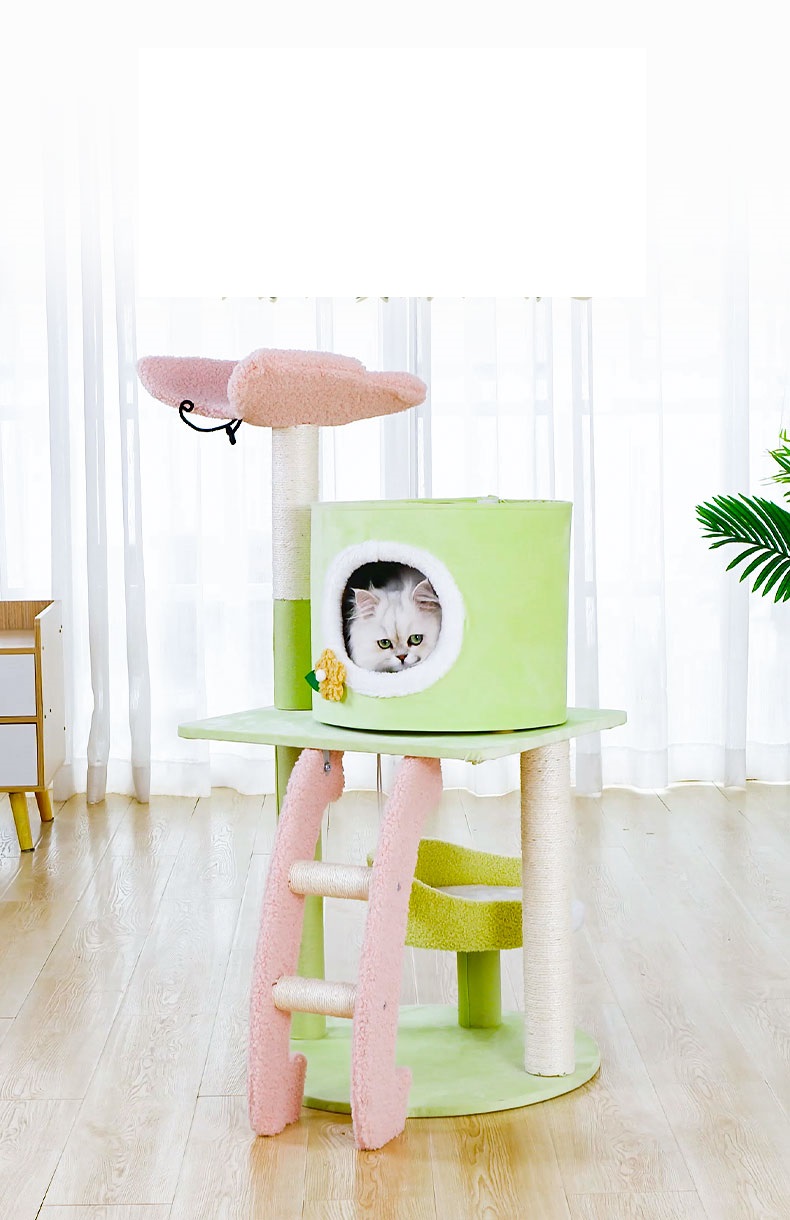 butterfly Cat Scratching Post Indoor Playing Furniture with Stable Cat Stand Multi-layers Cat Tree