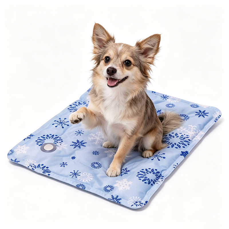 Lightweight Luxury Portable Non-Toxic PVC Print Rectangle Gel Cooling Pad Pressure Activated Cooling Mat for Dogs All Seasons
