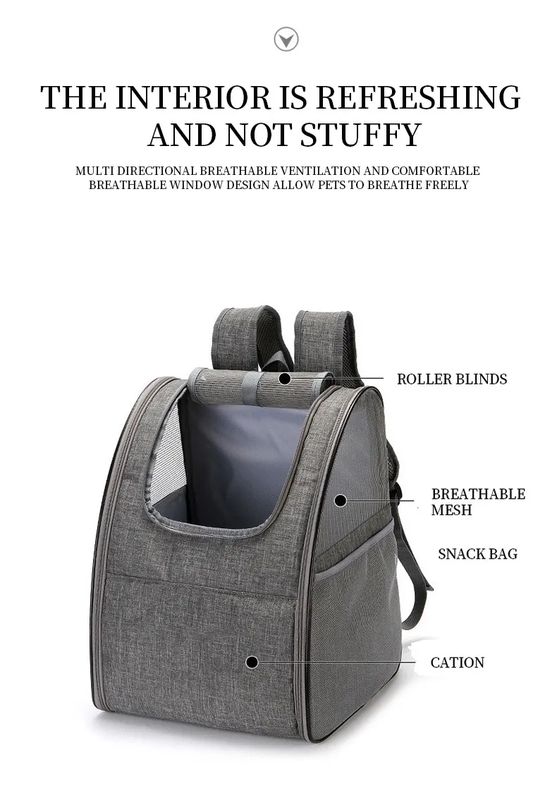 Expandable Breathable Mesh Pet Carrier Backpack Bag
