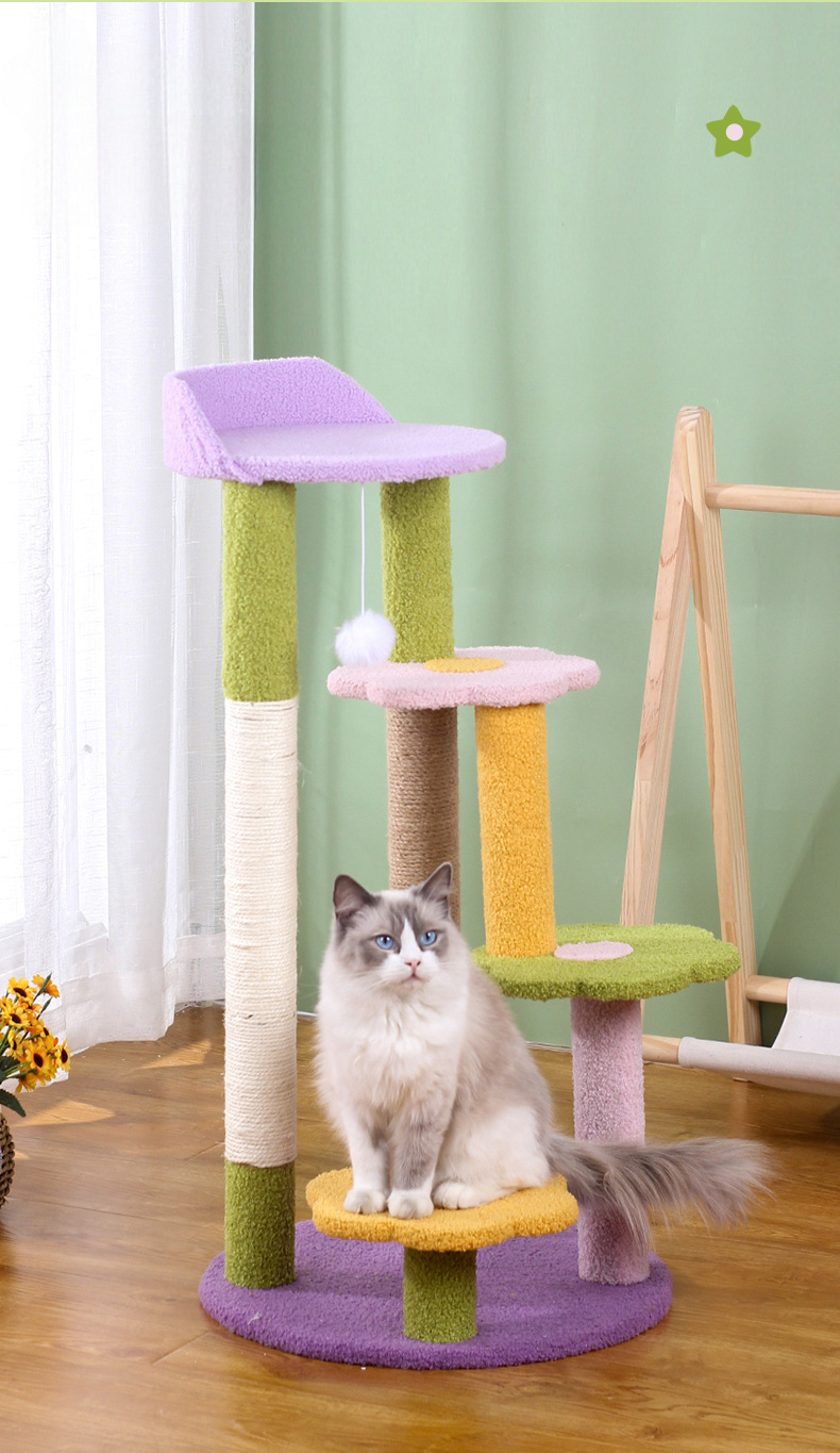 Luxury Pet Tower &amp; Climbing Frame Modern Style Cat Tree with Sisal Material Carton Packing