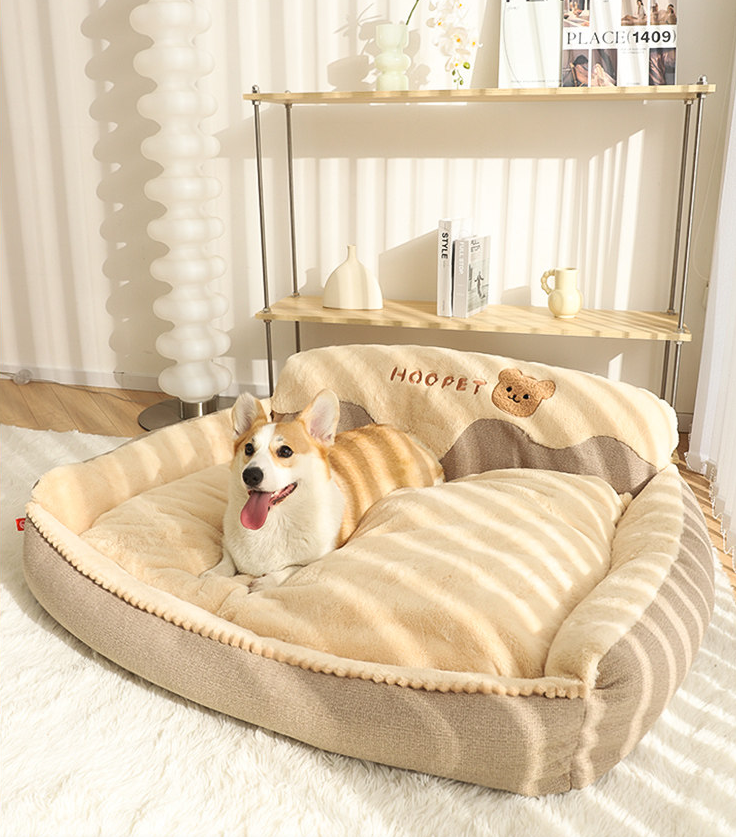 Pet Dog Bed Home Velvet PP Cotton China Winter Warm Universal Pet Nest Dog Cat Bed Removable Washable No Assembly Cat Bed