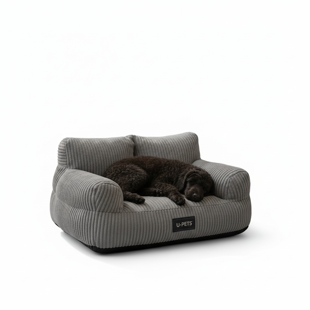 Custom Premium Corduroy Sofa Pet Bed With PP Cotton Filling And Custom Logo And Packaging