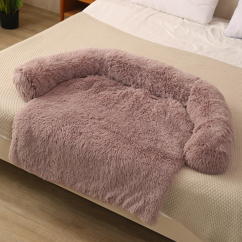 Soft Long Pv Plush Pet Sofa Bed cat Dog Removable and Washable Sleeping Cushion