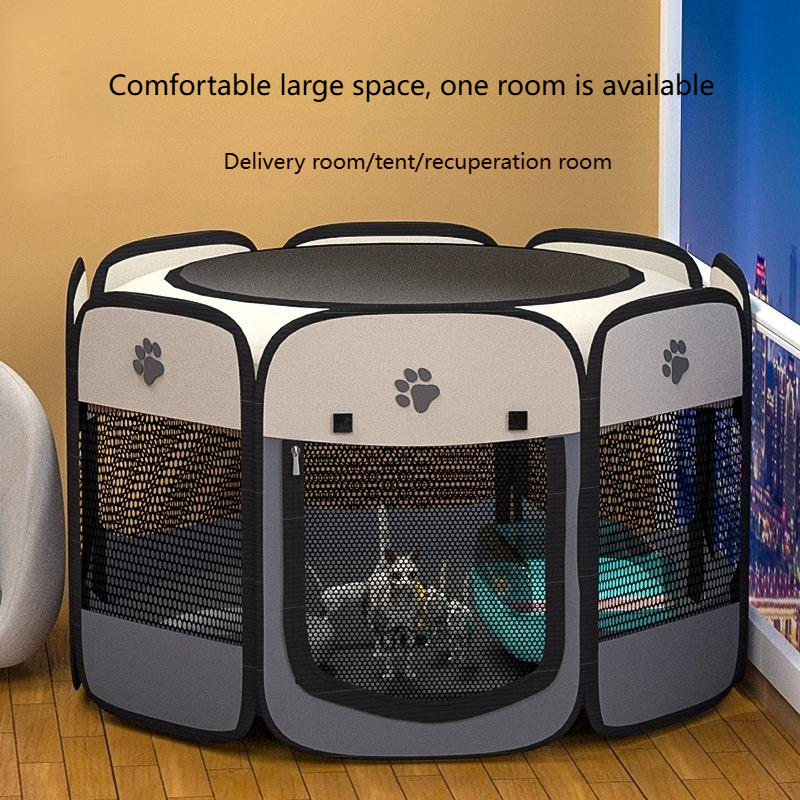 Blue and Black Breathable Eco-friendly Dog &amp; Cat Pet Tent Playpen Fence with Plastic Frame for Reptiles Small Animals Indoor Use