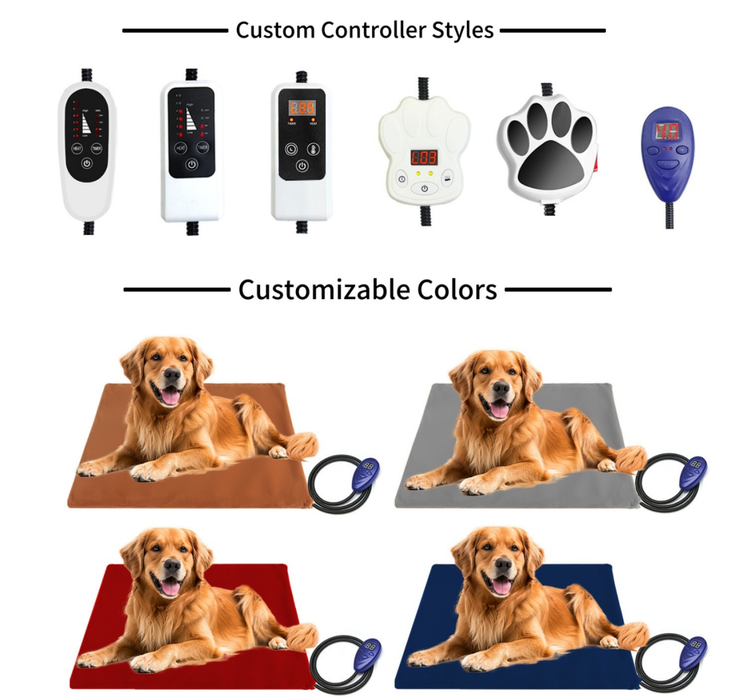 Overheat Protection Waterproof Adjustable Temperature Electric Blanket Pet Heating Pad Indoor Pet Heated Cat Bed for Dogs &amp; Cats