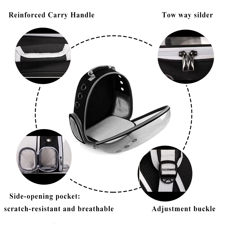 Durable Space Capsule Transparent Design Airline Approved Expandable Dog Carrier Bag Pet Backpack