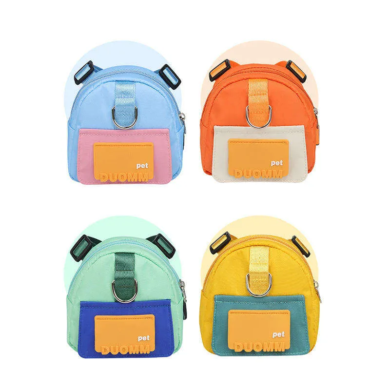 High Quality Outdoor Travel Cartoon Cute Adjustable Cat Dog Harness Backpack Custom Logo Pet Backpack Harness