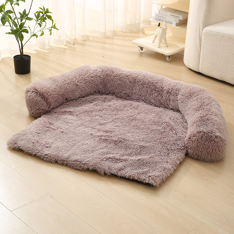 Soft Long Pv Plush Pet Sofa Bed cat Dog Removable and Washable Sleeping Cushion
