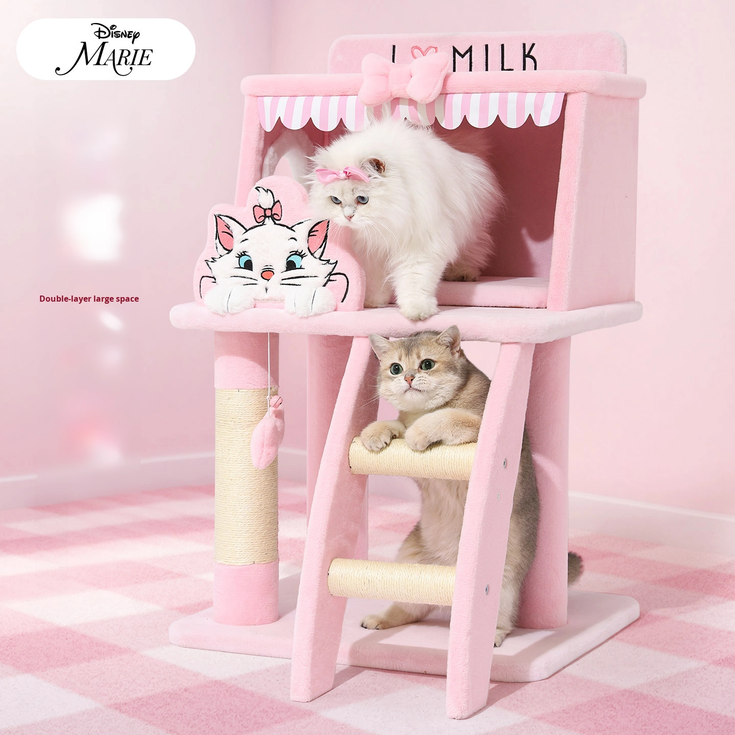 Mary Modern All-Season Large Cat-Specific Cat Climbing Frame with Integrated Nest Space-Saving Sisal Toy for Cats of All Sizes