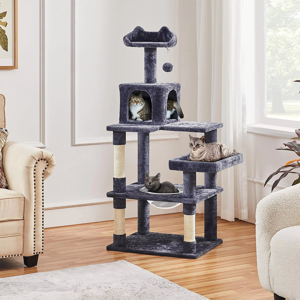 Home Furniture Cat Tree Pets Hammock Sisal Cat Scratching Post Climbing Frame Toy Cat Scratcher Tower