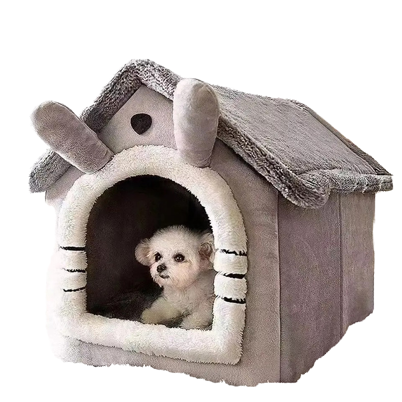 Cute Luxury Solid Square Cartoon Summer Winter Cat Dog Pet Bed Tent Soft Plush Removable Washable Cave Fashion Modern XL