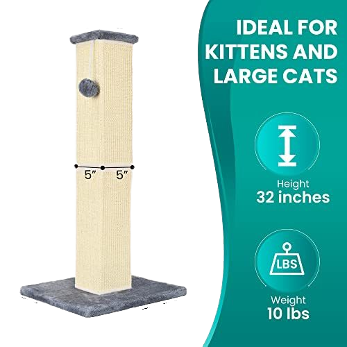 Kangdarpet Wall Mounted Cat Scratching Post for Adult Cat Kittens,Sisal Cat Scratching Pad,Scratcher for Kitty Health