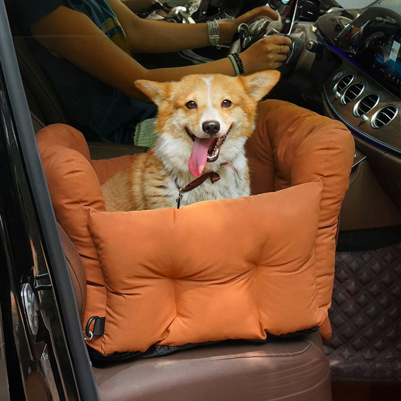 Simple Fashion Portable Square Solid Linen Fiber Dog Car Seat Bed Custom Color Size Luxury Pet Carrier Bag