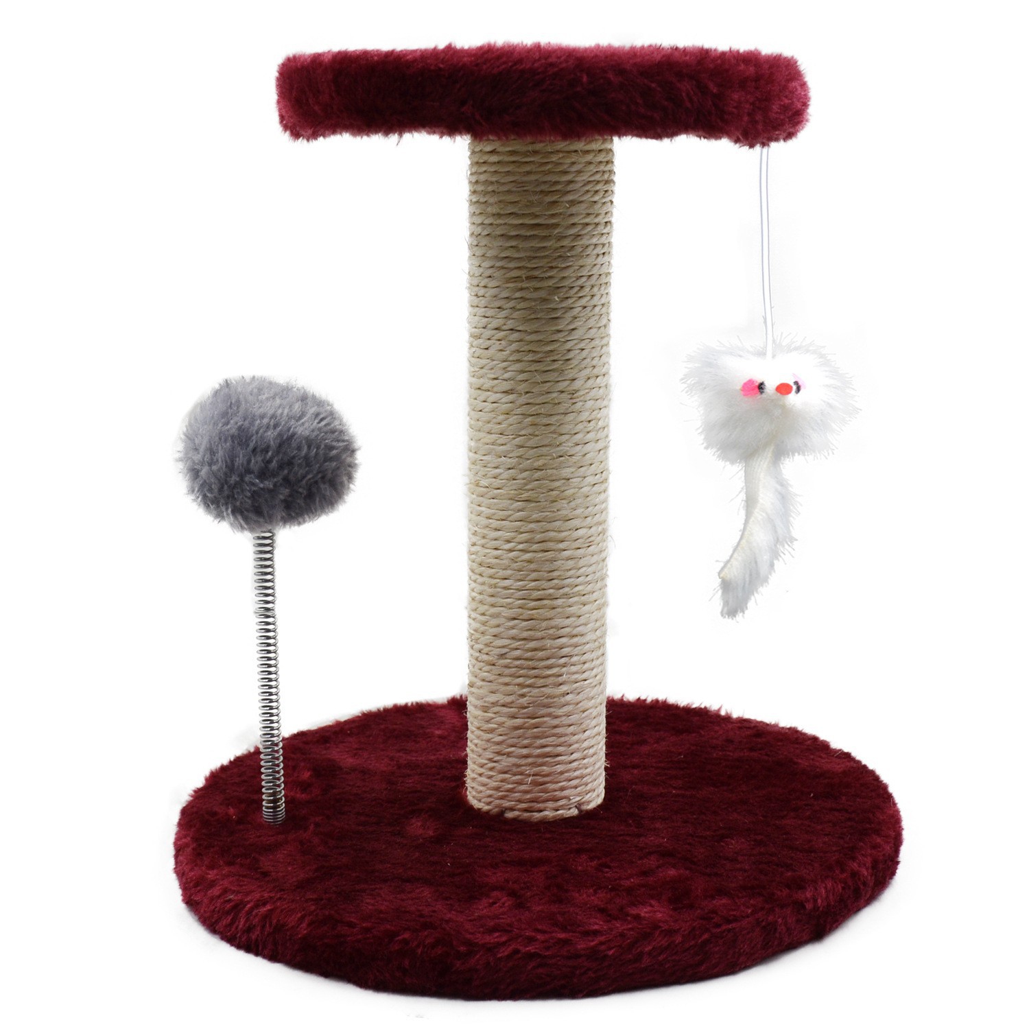 Jumping Cat Tree Tower With Sisal Scratching Post &amp; Cat Scratcher Plush Perch Interactive Toys-Large/Medium Sizes For Cats