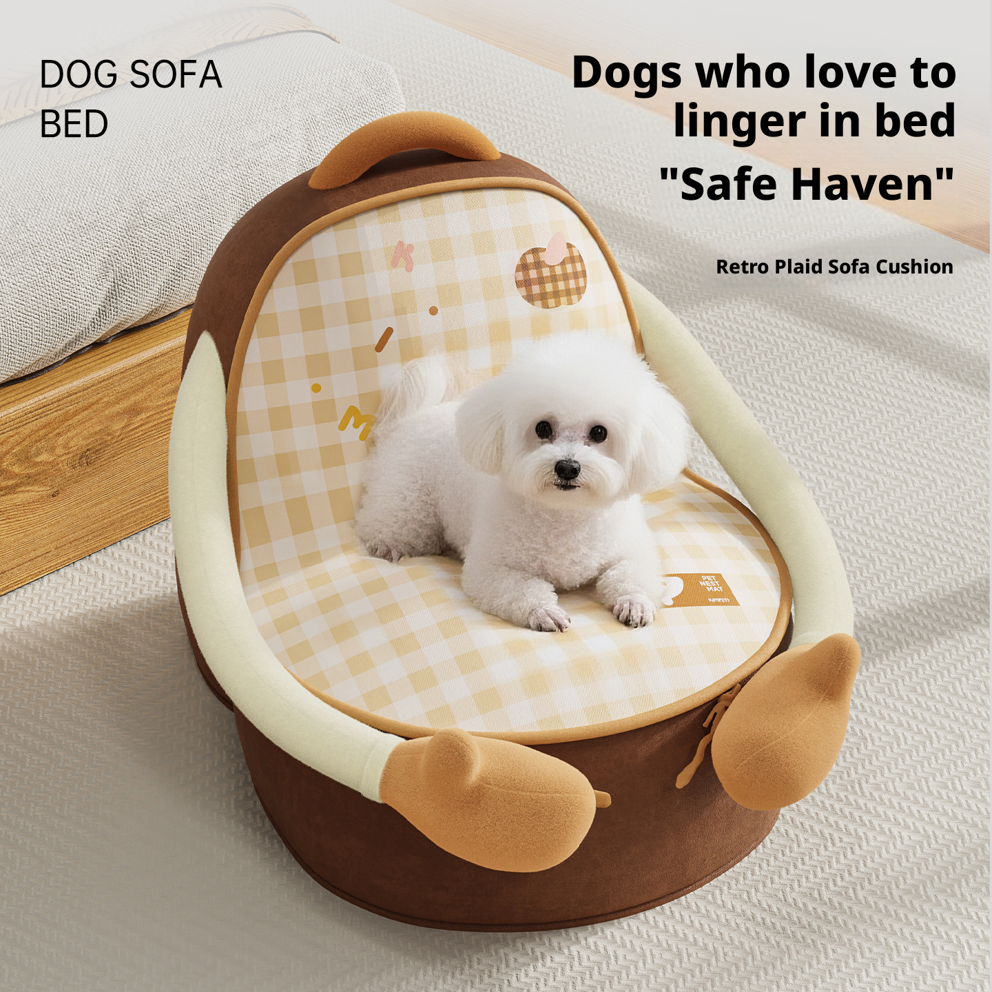Four Seasons Corduroy Pet Sofa Bed Thickened Raised Nest Wear Resistant Dog Mat Cat Cushion for Indoor Use