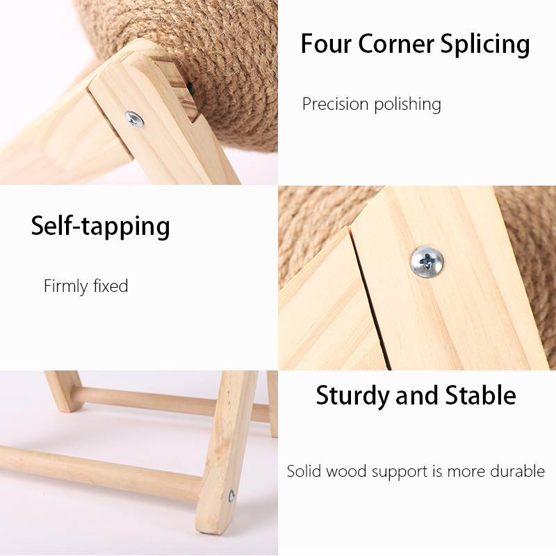 Vertical Wooden Cat Scratch Toy Carrying Naturally Sisal Ball Mill Claws Durable Creative V &amp;L Shaped cat Climbing Frame
