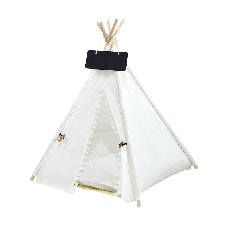 Pet Star Pentagonal Wood Classic Fashion Teepee Bed Cat Play Tent Portable Pet Home Carton